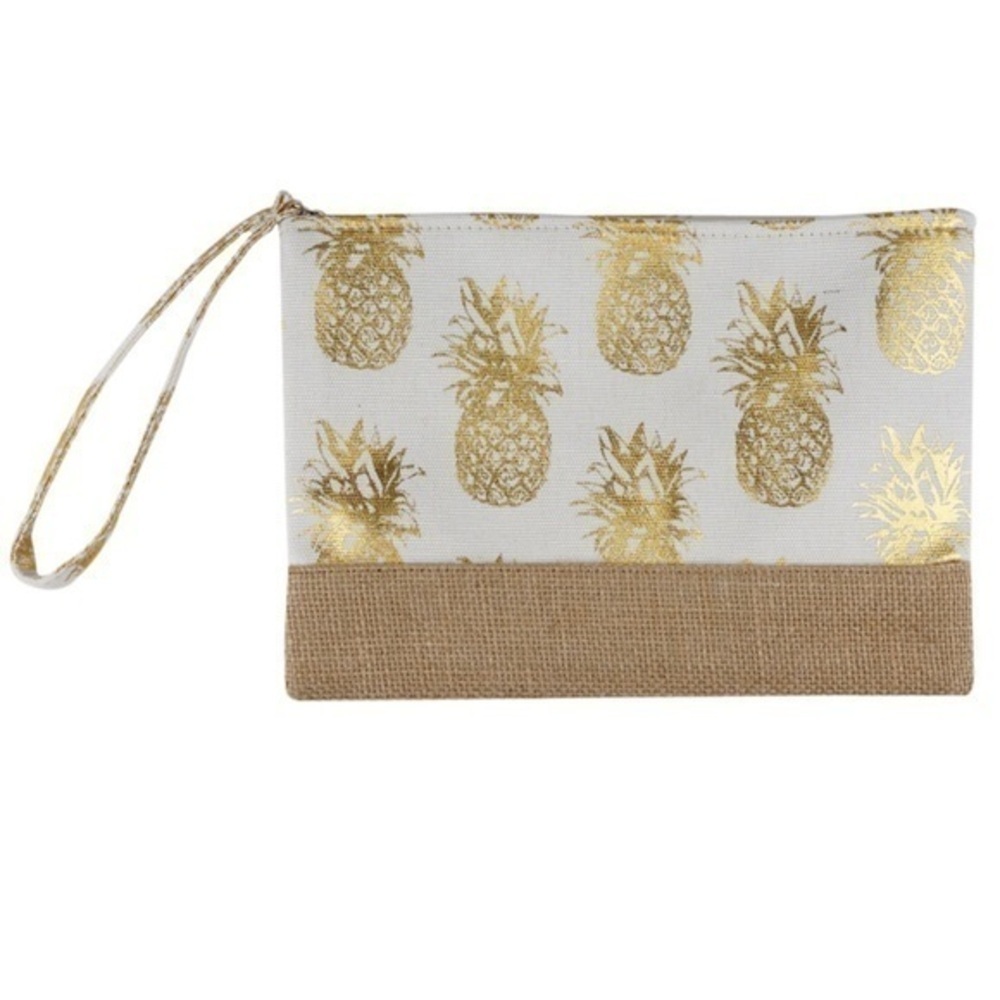 🆕Natural Pineapple/gold print bag